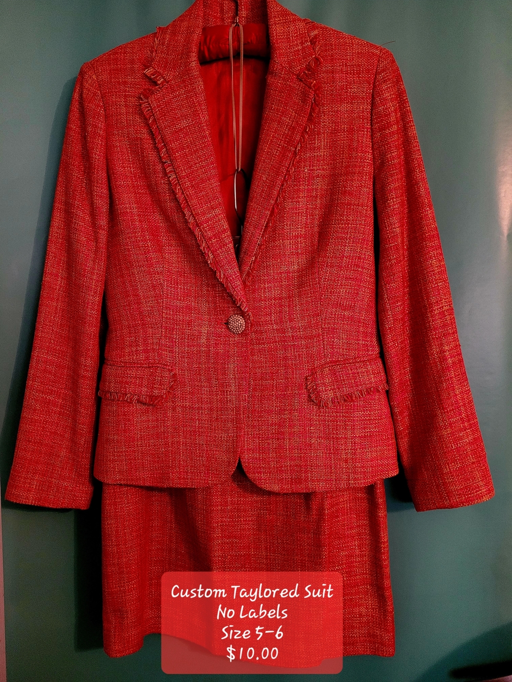 Tailored Women's Red Tweed Jacket